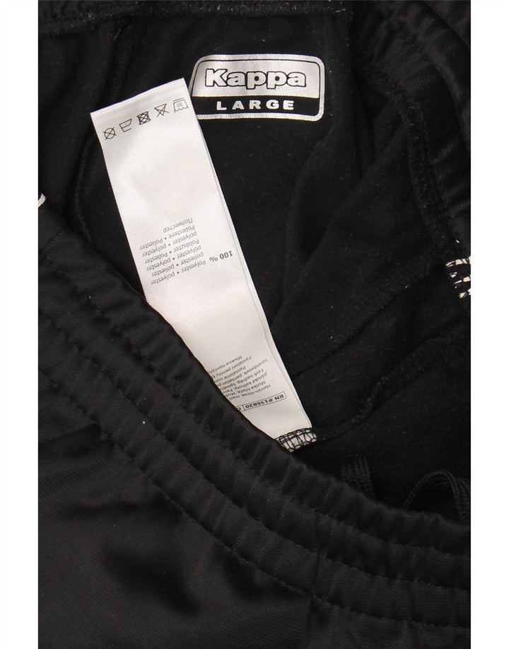 Pantaloni de trening cu grafică pentru bărbați Kappa Pantaloni de jogging, mari, negru, poliester