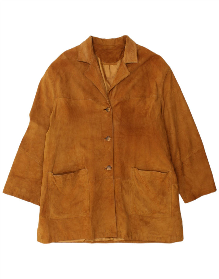 Jacheta de piele intoarsa pentru femei VINTAGE UK 18 XL din piele maro