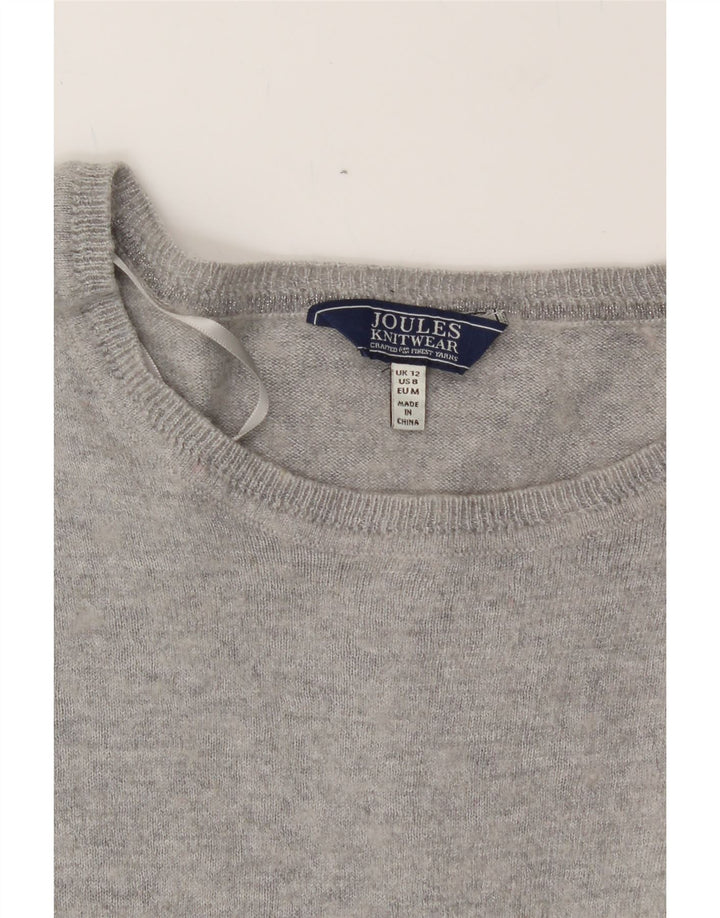 JOULES Womens Boat Neck Jumper Sweater UK 12 Medium  Grey Polyester Vintage Joules and Second-Hand Joules from Messina Hembry 