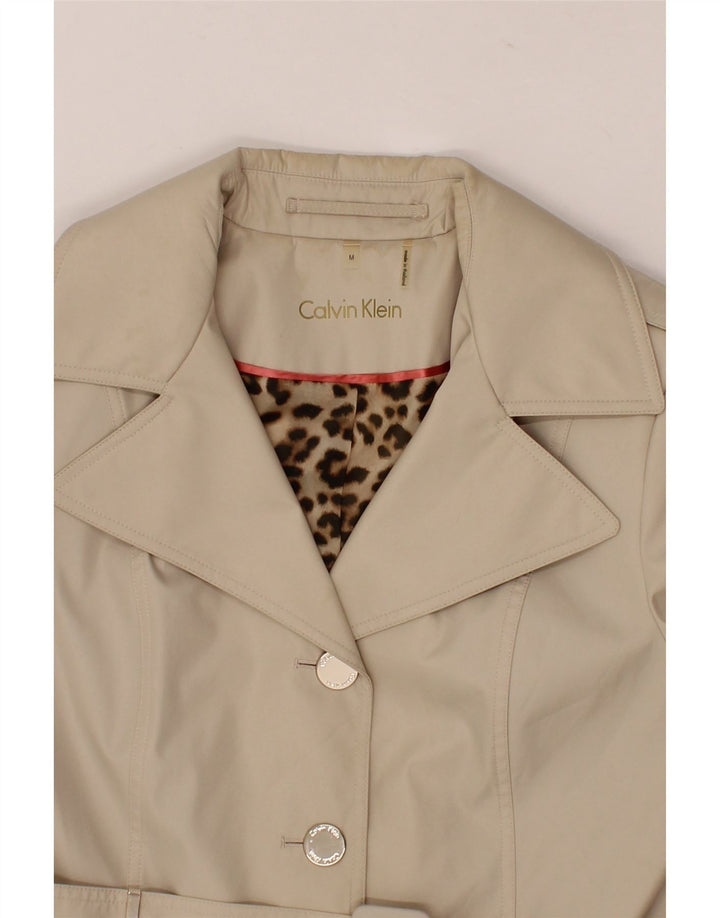 CALVIN KLEIN Womens Trench Coat UK 14 Medium Beige Polyester Vintage Calvin Klein and Second-Hand Calvin Klein from Messina Hembry 