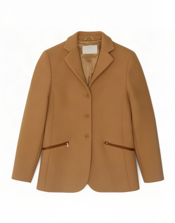 Sacou Prada pentru femei cu 3 nasturi IT 38 XS Bej Lână Clasic