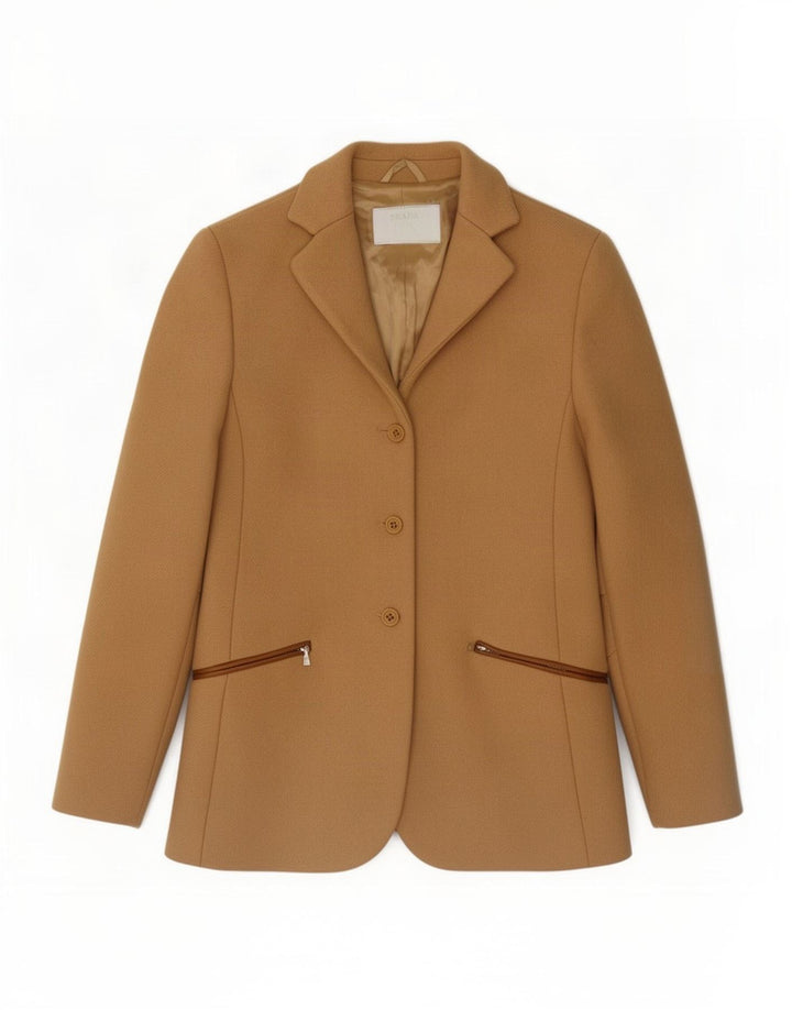 Sacou Prada pentru femei cu 3 nasturi IT 38 XS Bej Lână Clasic