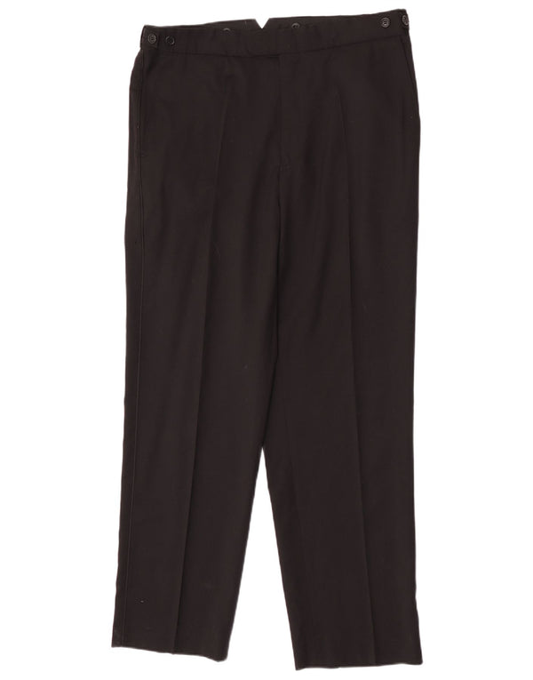Pantaloni chino drepți pentru bărbați Marks & Spencer L36 L31 Lână nouă neagră