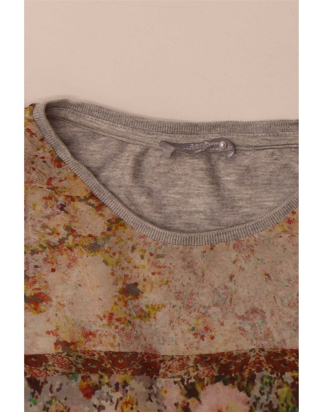Bluză pentru femei Zara UK 14 Medium Gri Floral