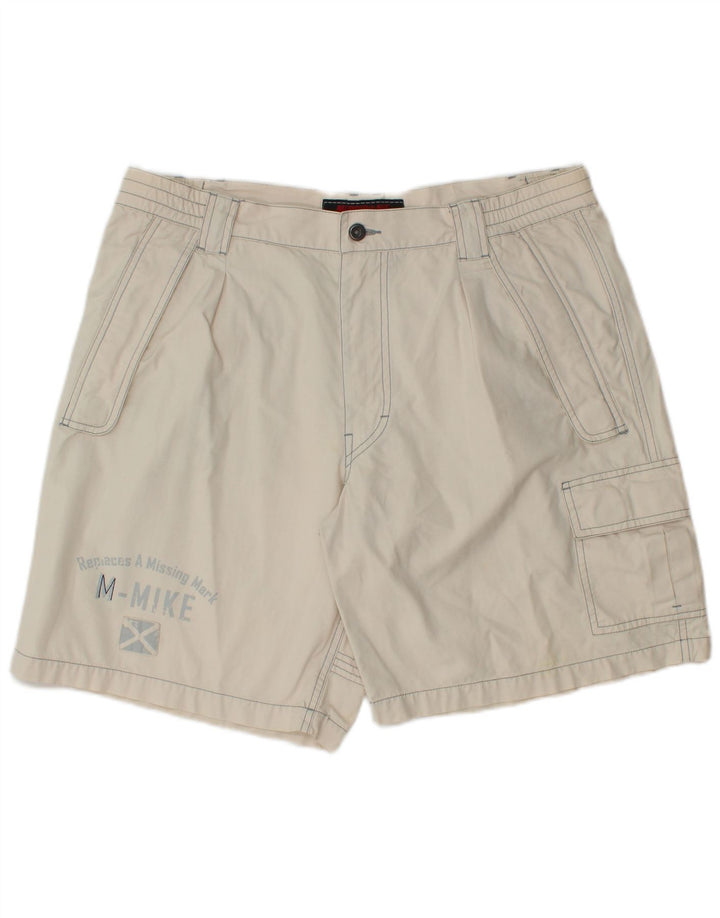 Murphy & Nye Pantaloni scurți grafic cargo pentru bărbați W38 XL, bumbac alb
