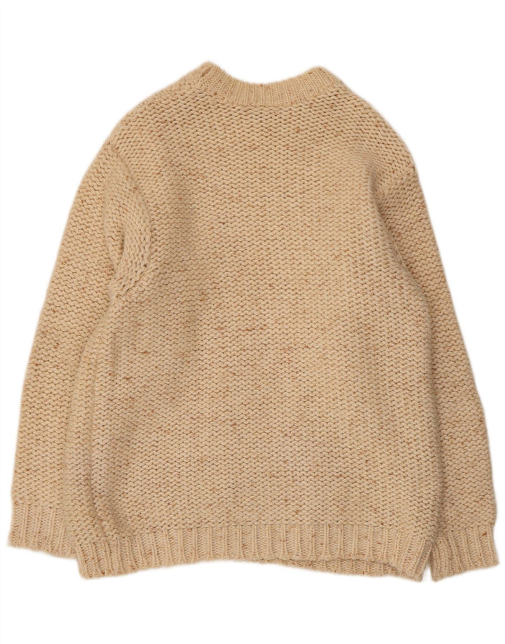 Pulover VINTAGE pentru femei cu decolteu triplu UK 16, mare, alb