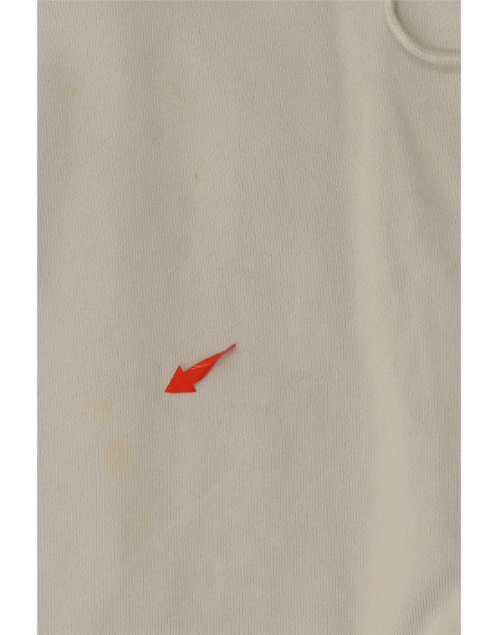 Pulover oversize crop hoodie ADIDAS pentru femei UK 8 mic bumbac alb