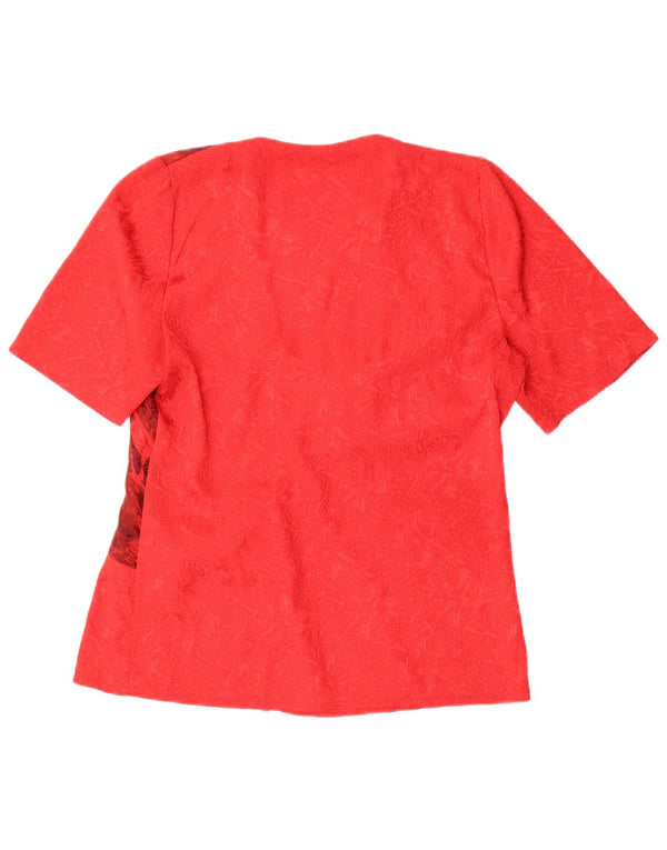 Bluză Vintage pentru femei UK 16 Large Red Floral