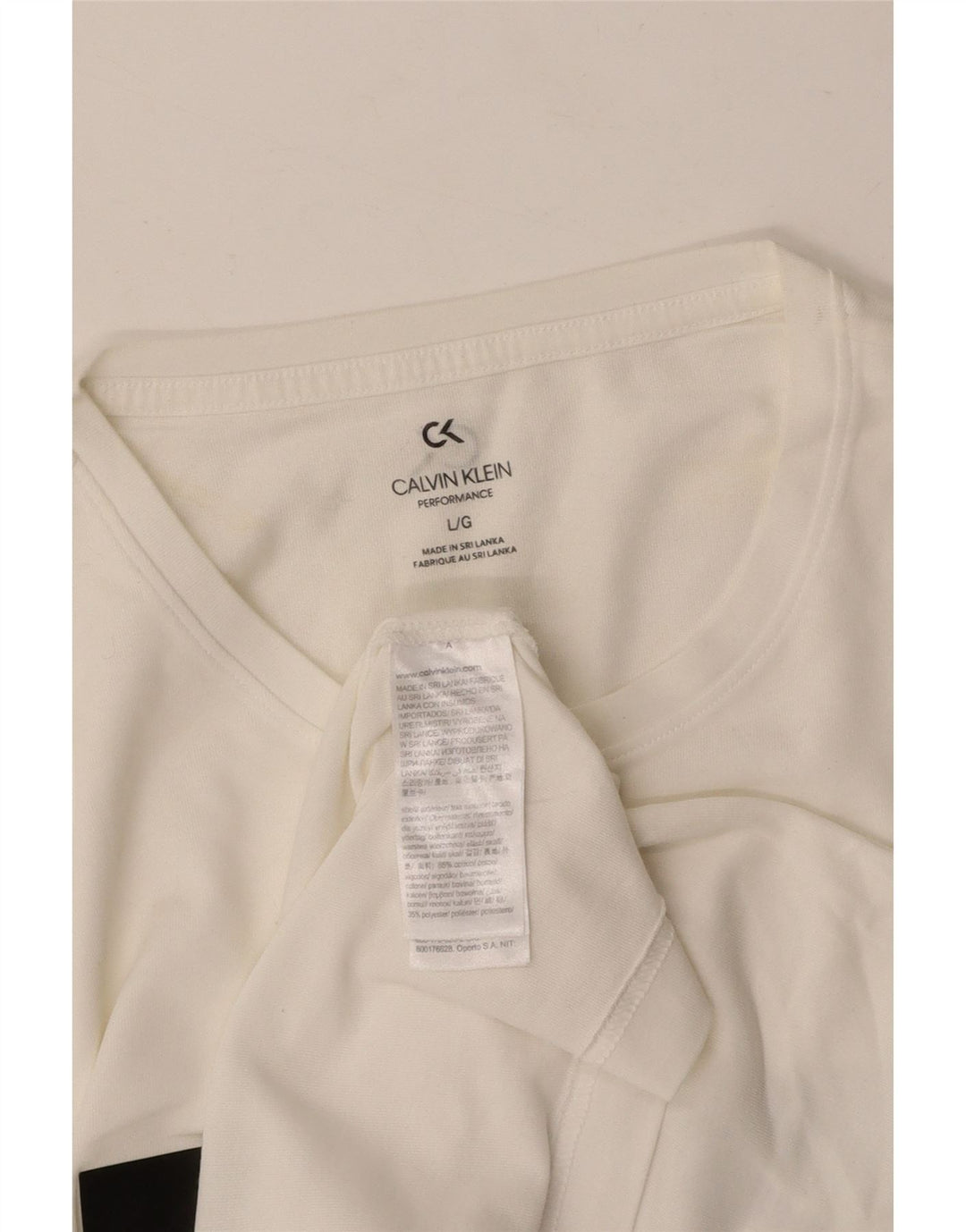 Tricou grafic pentru bărbați CALVIN KLEIN Top mare, alb, din bumbac color bloc