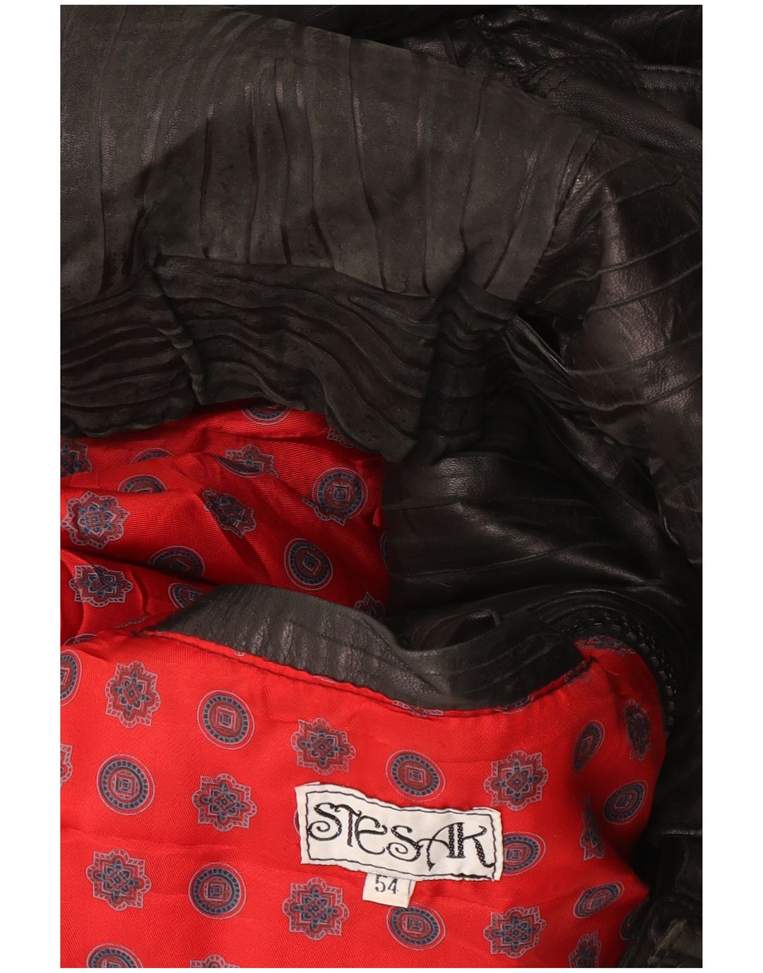 Jachetă Bomber din piele vintage pentru femei IT 54 3XL cu dungi negre