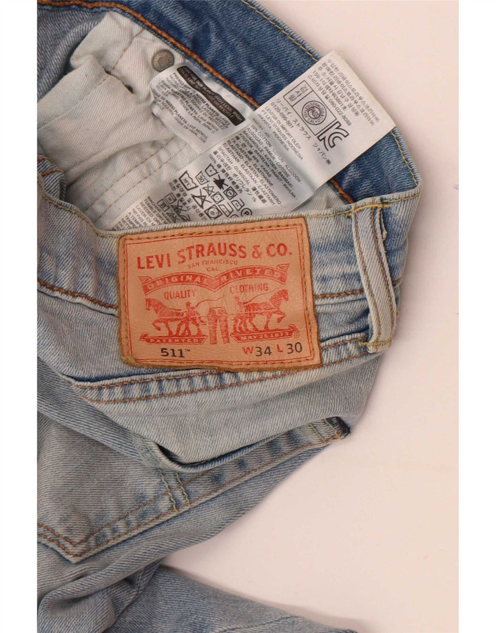 Blugi Levi's 511 Slim pentru bărbați W34 L30 Bumbac albastru