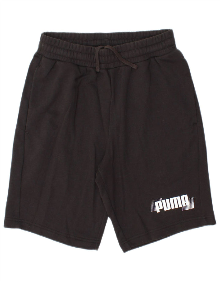 Pantaloni scurti sport grafic Puma pentru bărbați, bumbac negru mic