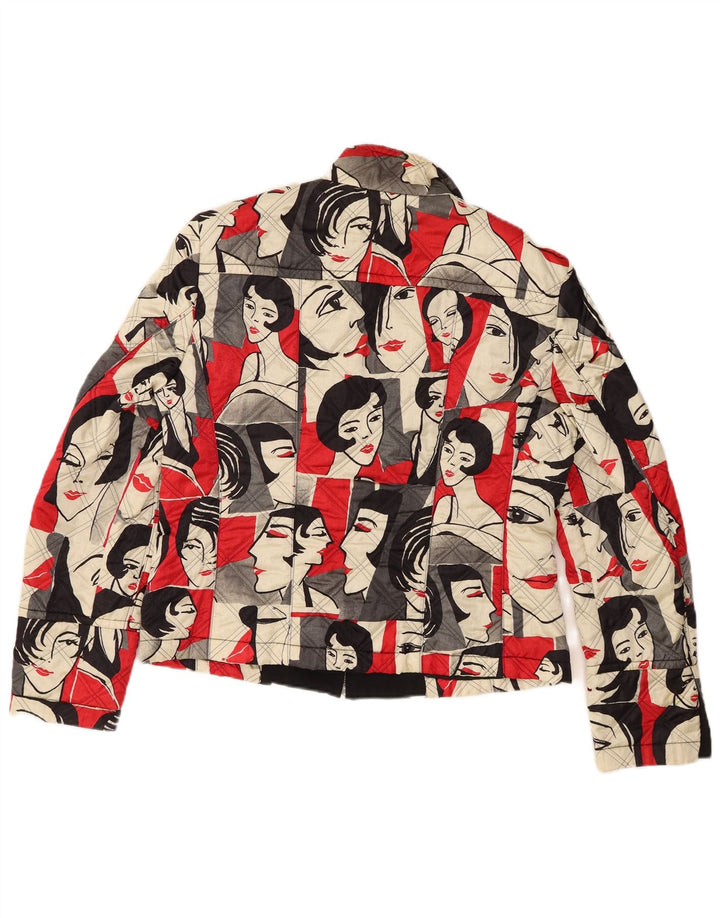 Jachetă bomber cu grafică pentru femei Apriori UK 14, mare, multicolor, acetat