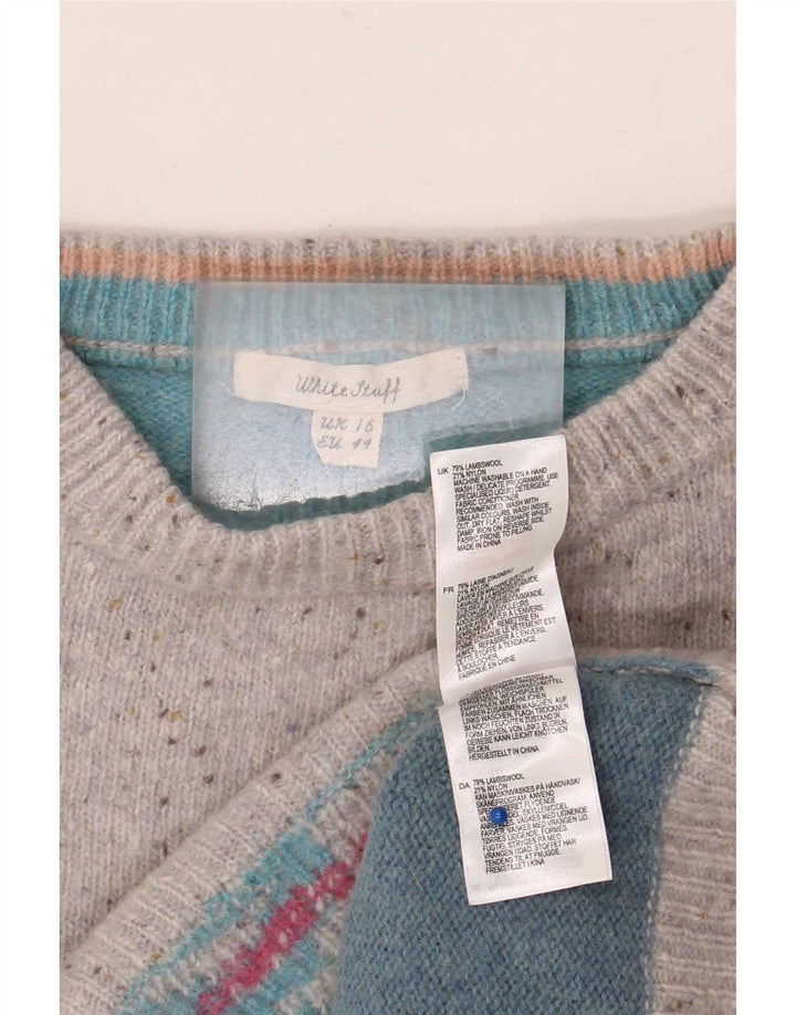 White Stuff Pulover pentru damă cu decolteu triplu UK 16 Large Multicolor