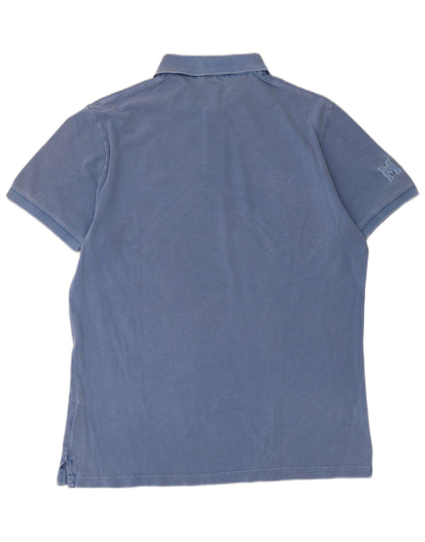 Tricou polo cu grafică Marlboro Classics pentru bărbați, bumbac albastru mare