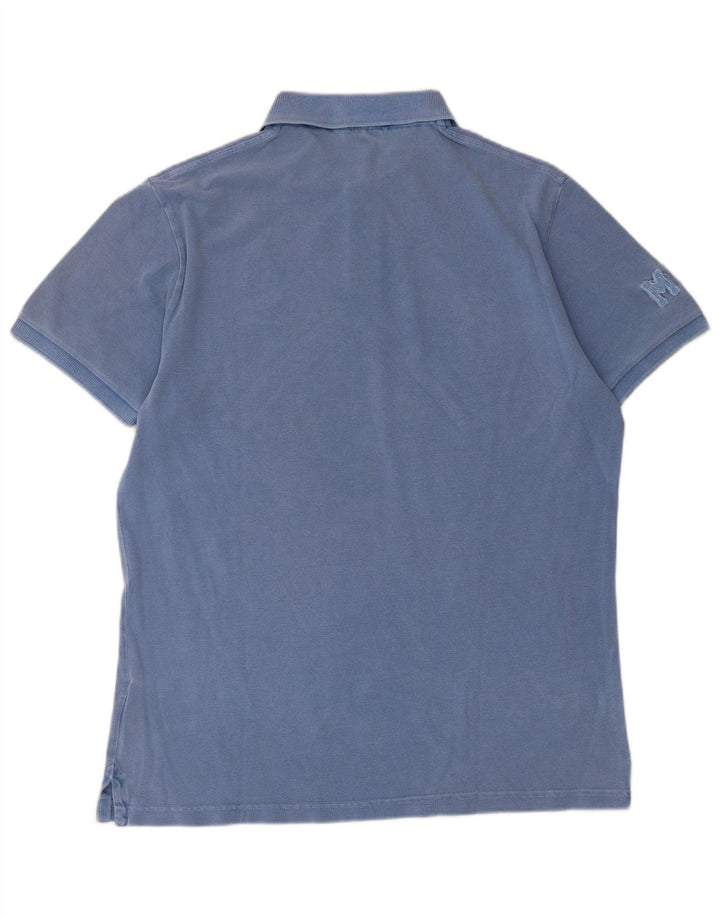 Tricou polo cu grafică Marlboro Classics pentru bărbați, bumbac albastru mare
