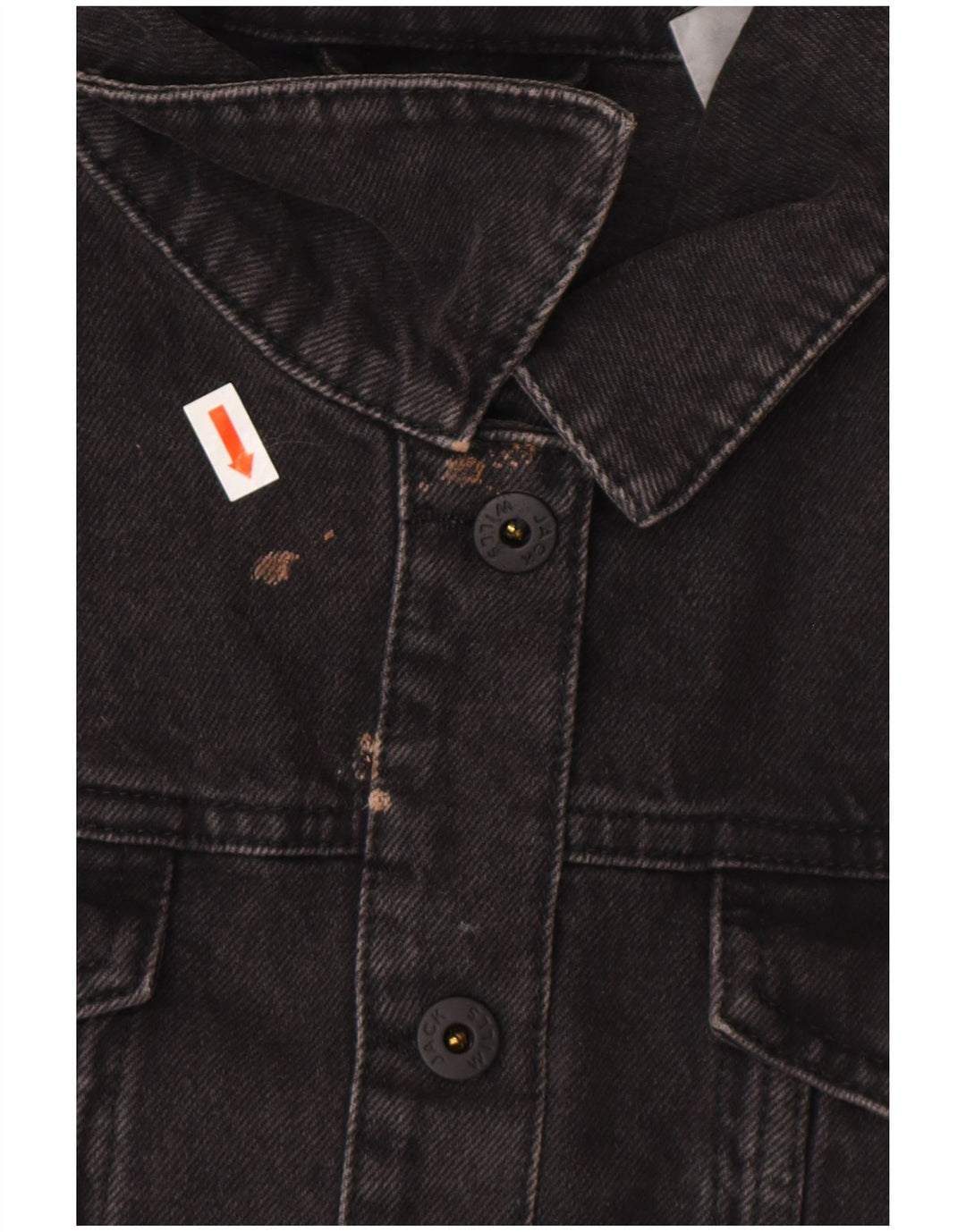 JACK WILLS Jachetă oversized denim crop pentru femei UK 10 mic bumbac gri
