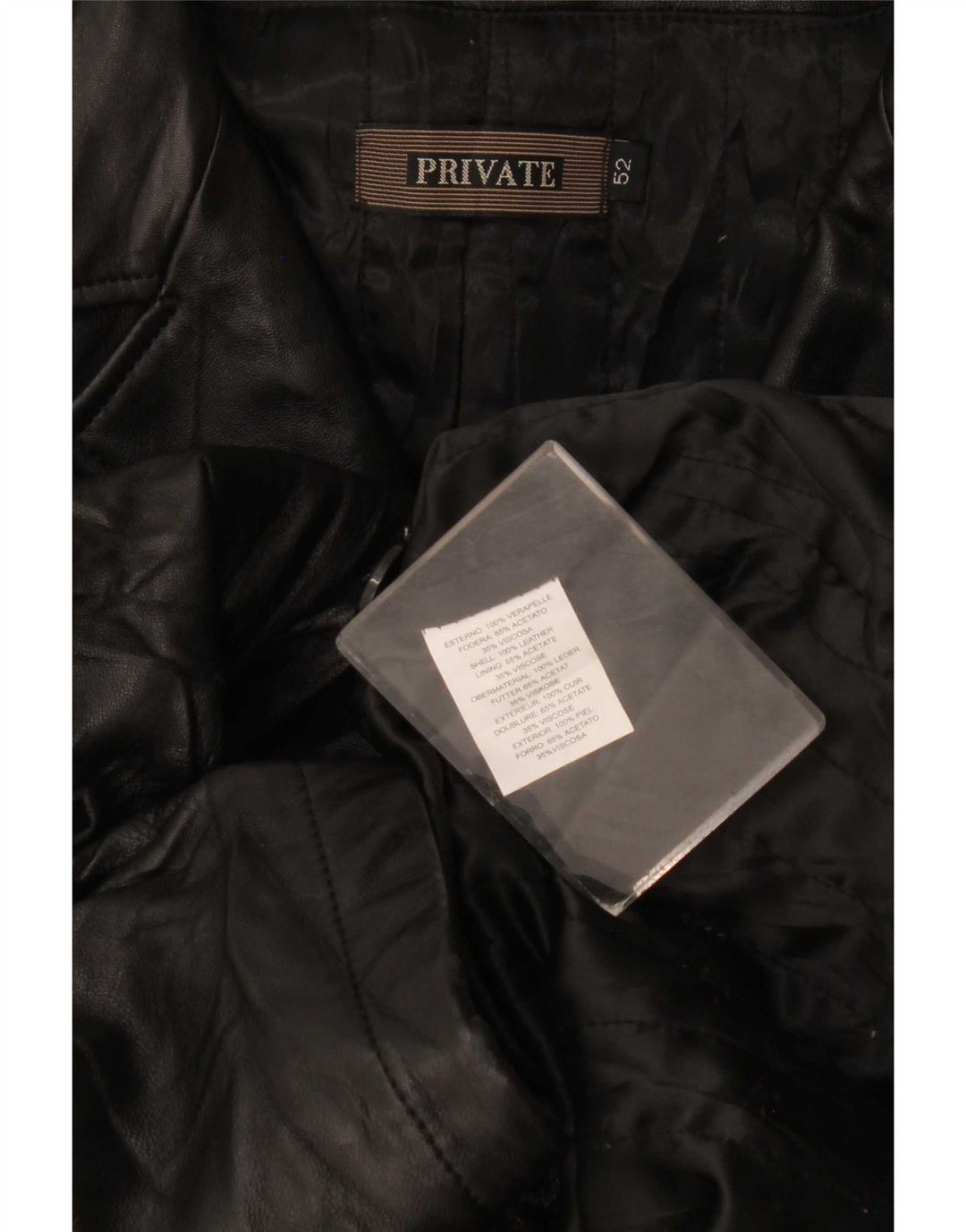 Palton din piele pentru bărbați Private IT 52 XL negru