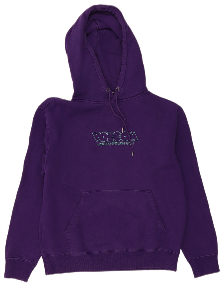 VOLCOM Pulover supradimensionat cu glugă cu grafic pentru femei UK 10 Mic violet