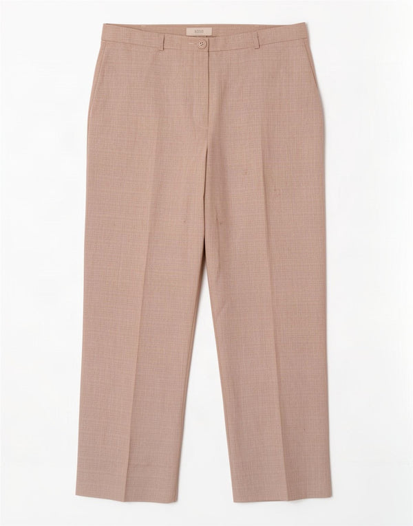 Pantaloni casual drepti pentru femei Marks & Spencer UK 16 Large W32 L29 Bej