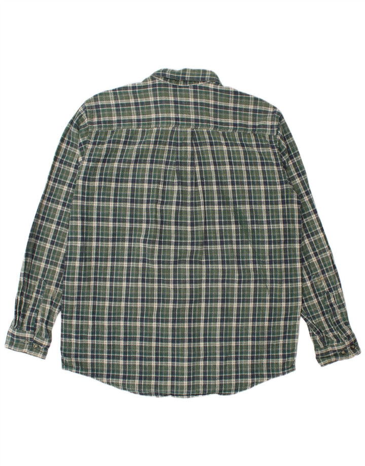 Cămașă de flanel pentru bărbați L.L.Bean, bumbac carouri verde mediu