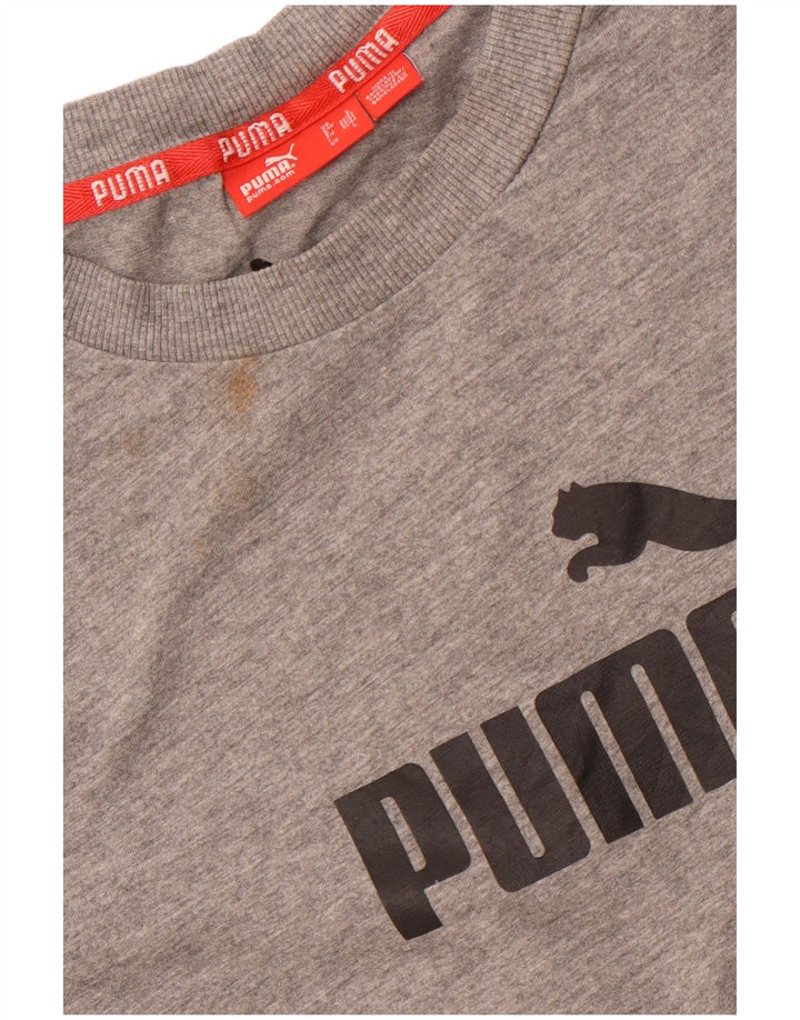 Tricou grafic PUMA pentru bărbați Top mare din bumbac gri