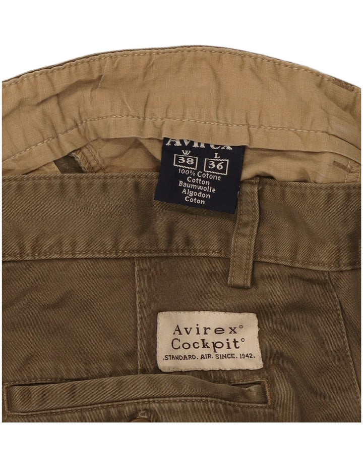 Pantaloni casual drepti pentru bărbați AVIREX W38 L30 bumbac kaki