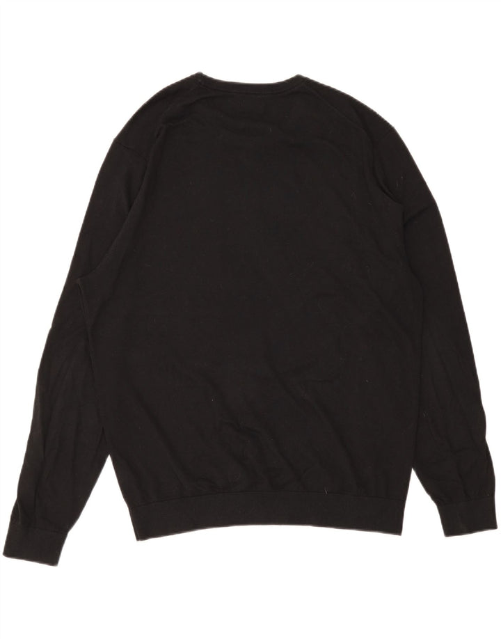 Pulover Massimo Dutti pentru bărbați cu gât crew, bumbac negru 2XL