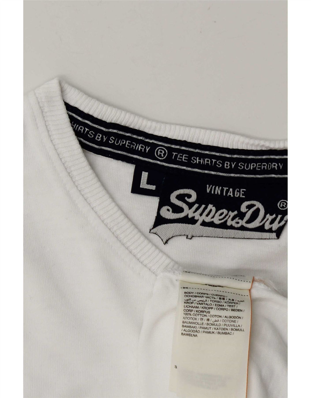 Tricou Superdry pentru bărbați Top mare din bumbac alb