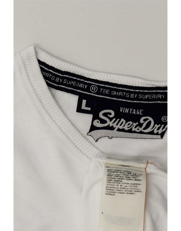 Tricou Superdry pentru bărbați Top mare din bumbac alb