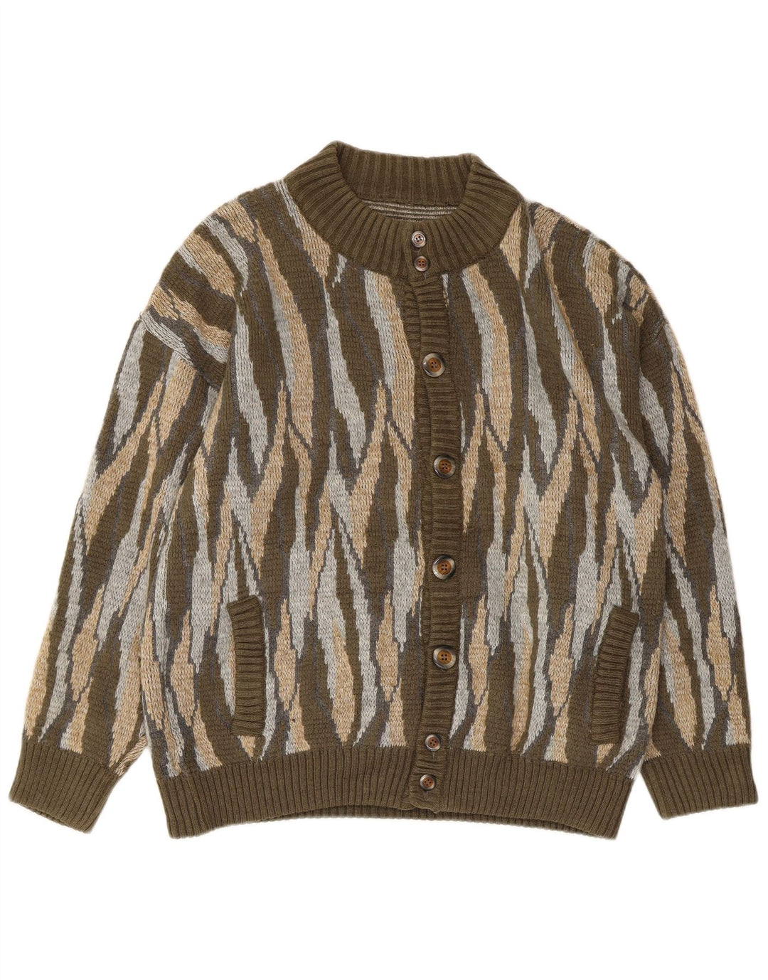 Cardigan Vintage pentru bărbați, mare, acrilic, în dungi