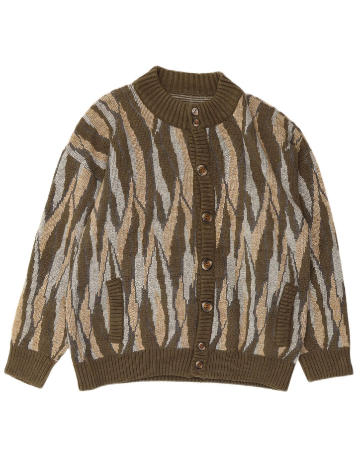 Cardigan Vintage pentru bărbați, mare, acrilic, în dungi