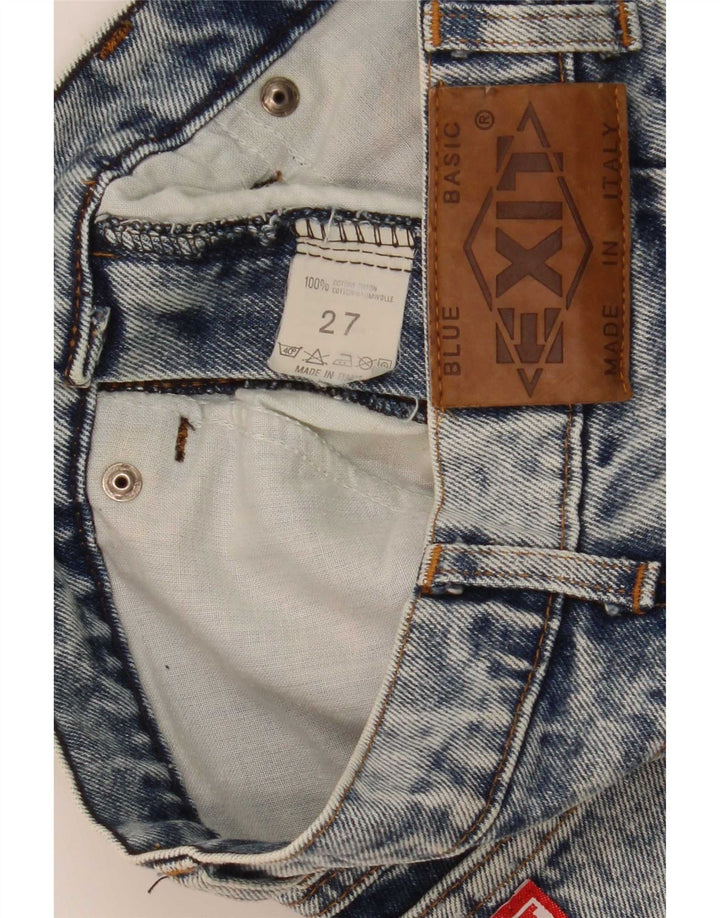 Fusta de blugi vintage pentru femei W27 Bumbac albastru mic