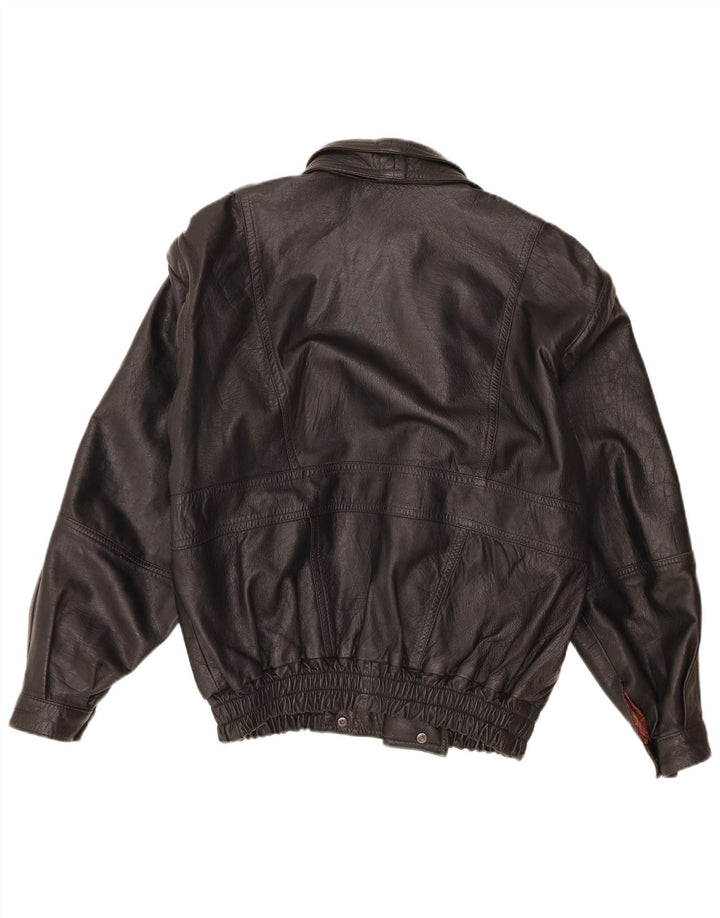 Jachetă de piele vintage pentru bărbați UK 36 Small Black