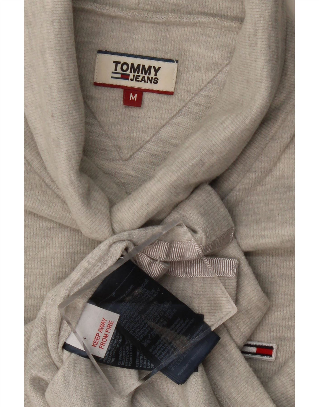 Pulover pentru femei Tommy Hilfiger cu gât rulat, bumbac, gri mediu, UK 14