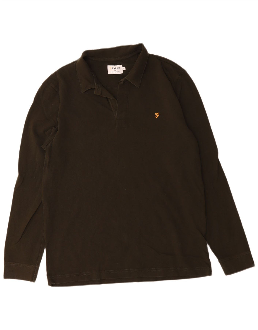 Tricou polo cu mânecă lungă pentru bărbați Farah, bumbac kaki mare