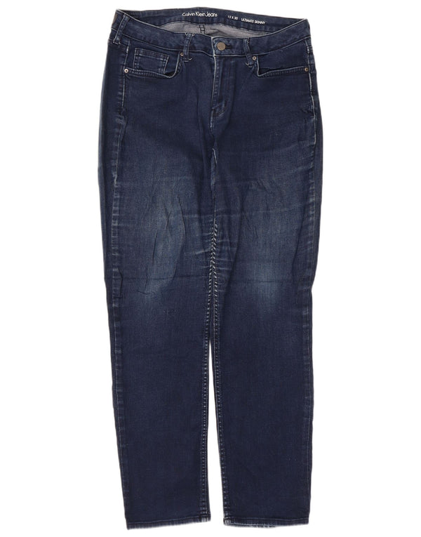 CALVIN KLEIN Blugi skinny pentru femei US 12 Medium W30 L30 Bumbac bleumarin
