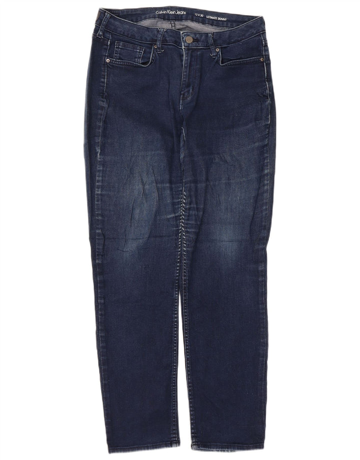 CALVIN KLEIN Blugi skinny pentru femei US 12 Medium W30 L30 Bumbac bleumarin