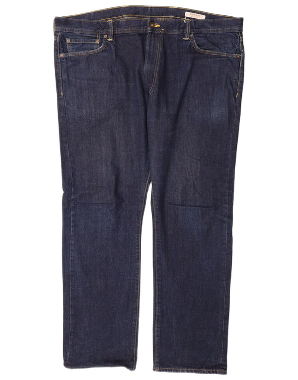 Marks & Spencer Mens Straight Jeans W42 L31 Navy Blue Cotton