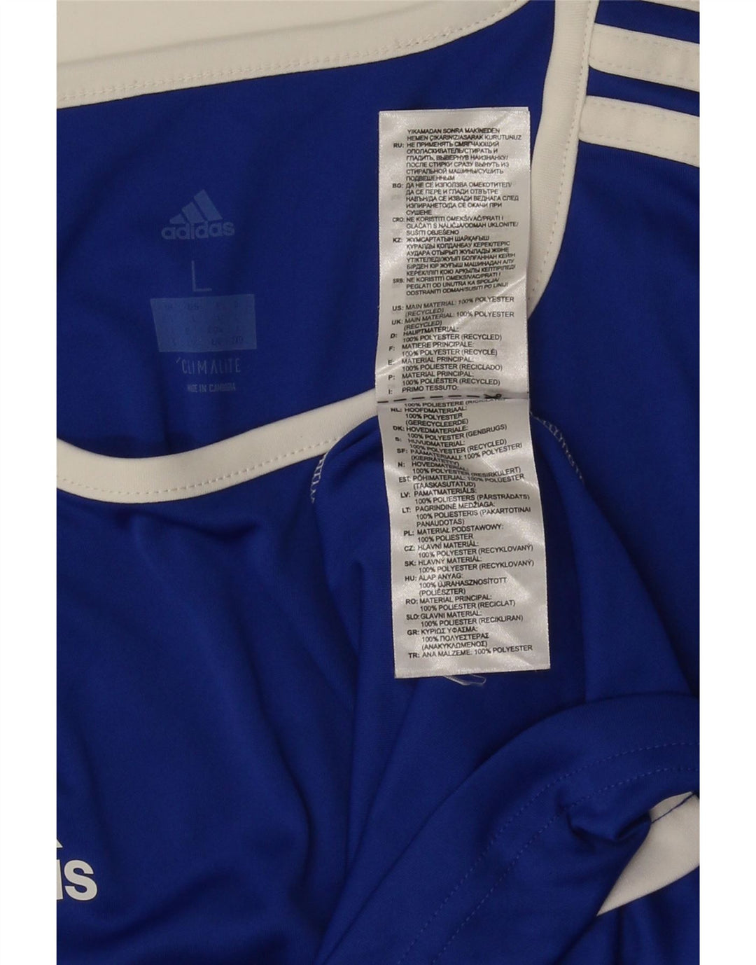 Tricou Adidas Climalite pentru bărbați Top mare, albastru, poliester color bloc
