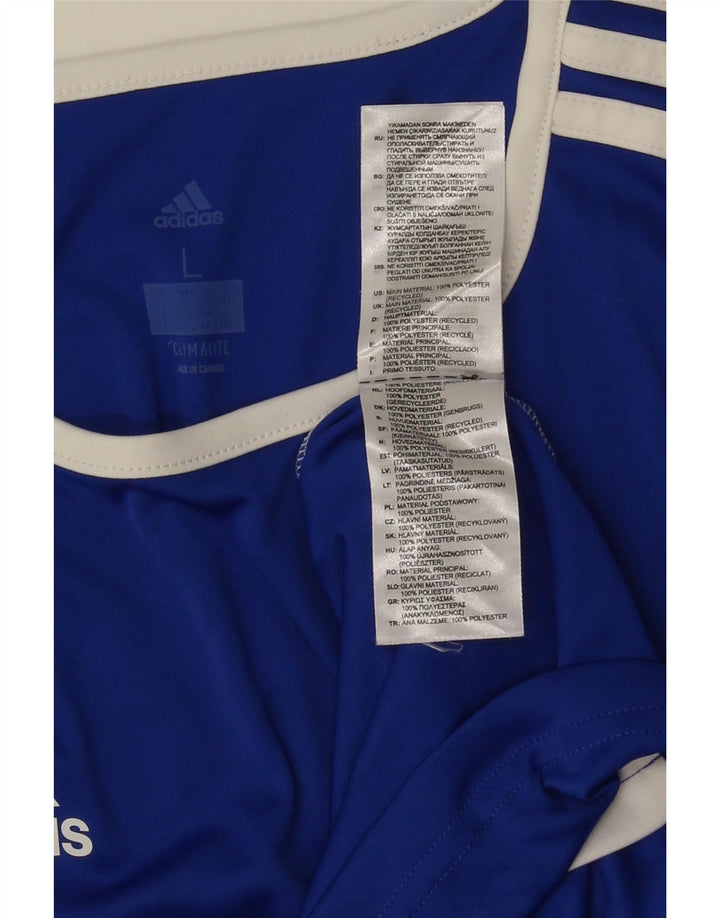 Tricou Adidas Climalite pentru bărbați Top mare, albastru, poliester color bloc