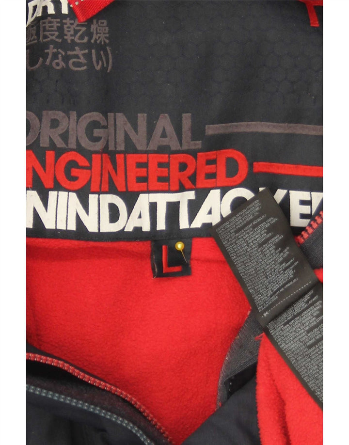 Jachetă de vânt cu glugă Superdry pentru bărbați UK 40, mare, albastru, poliester