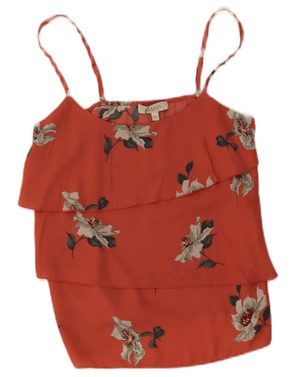Oasis Top cu mai multe etaje pentru femei UK 8 Small Red Floral Poliester