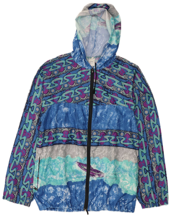 Jachetă de ploaie cu glugă cu model abstract pentru bărbați vintage IT 52 XL multicoloră