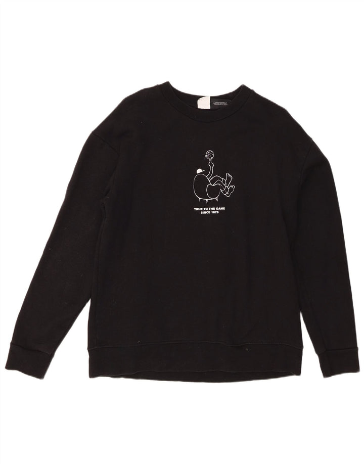 Pulover cu grafic pentru bărbați Zara, bumbac mare, negru