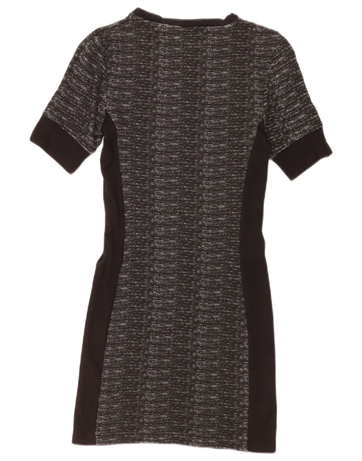 Topshop rochie bodycon pentru femei UK 10, poliester geometric negru mic