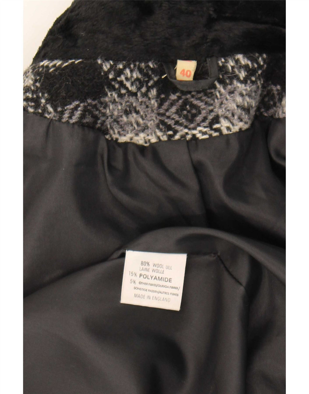 Palton supradimensionat pentru femei Vintage EU 40 Medium Negru Geometric