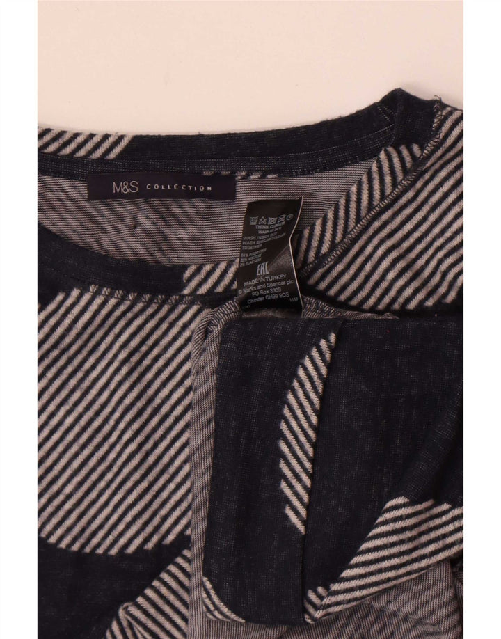 Marks & Spencer Top pentru femei cu mâneci 3/4 UK 12 Medium Bleumarin Geometric