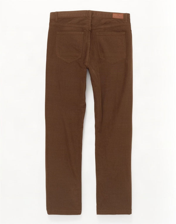 Massimo Dutti Mens Straight Corduroy Trousers EU 42 Large W32 L30 Brown