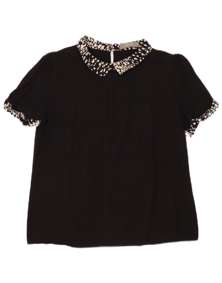 Bluză pentru femei Oasis UK 12 Medium Black Animal Print